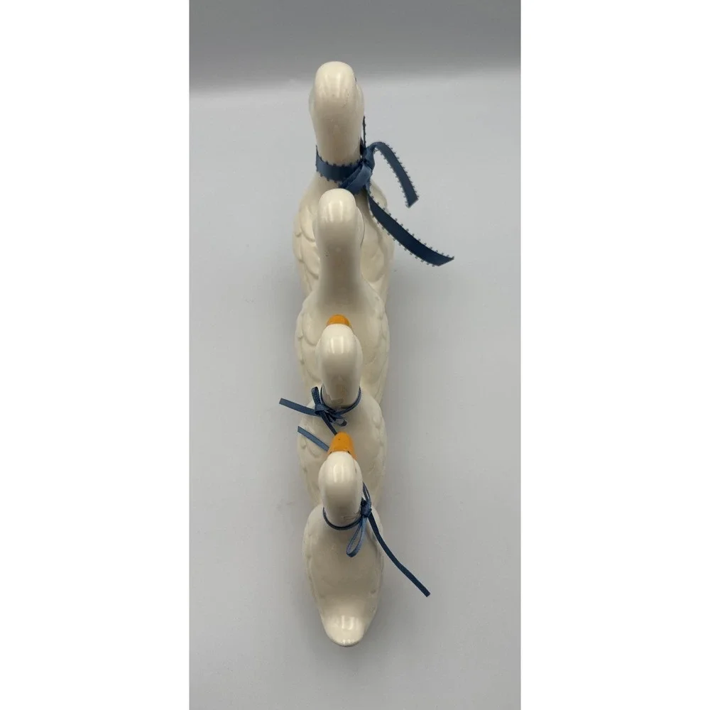 VTG Grandmacore Cottagecore Goose Geese 4 In a Row Ceramic Statue 6' - Picture 4 of 5